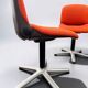 Vintage armchair model 231/5 in orange fabric by Wilkhahn