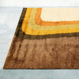 1970s Geometric Space Age Rug in Pure Wool. Made in Italy