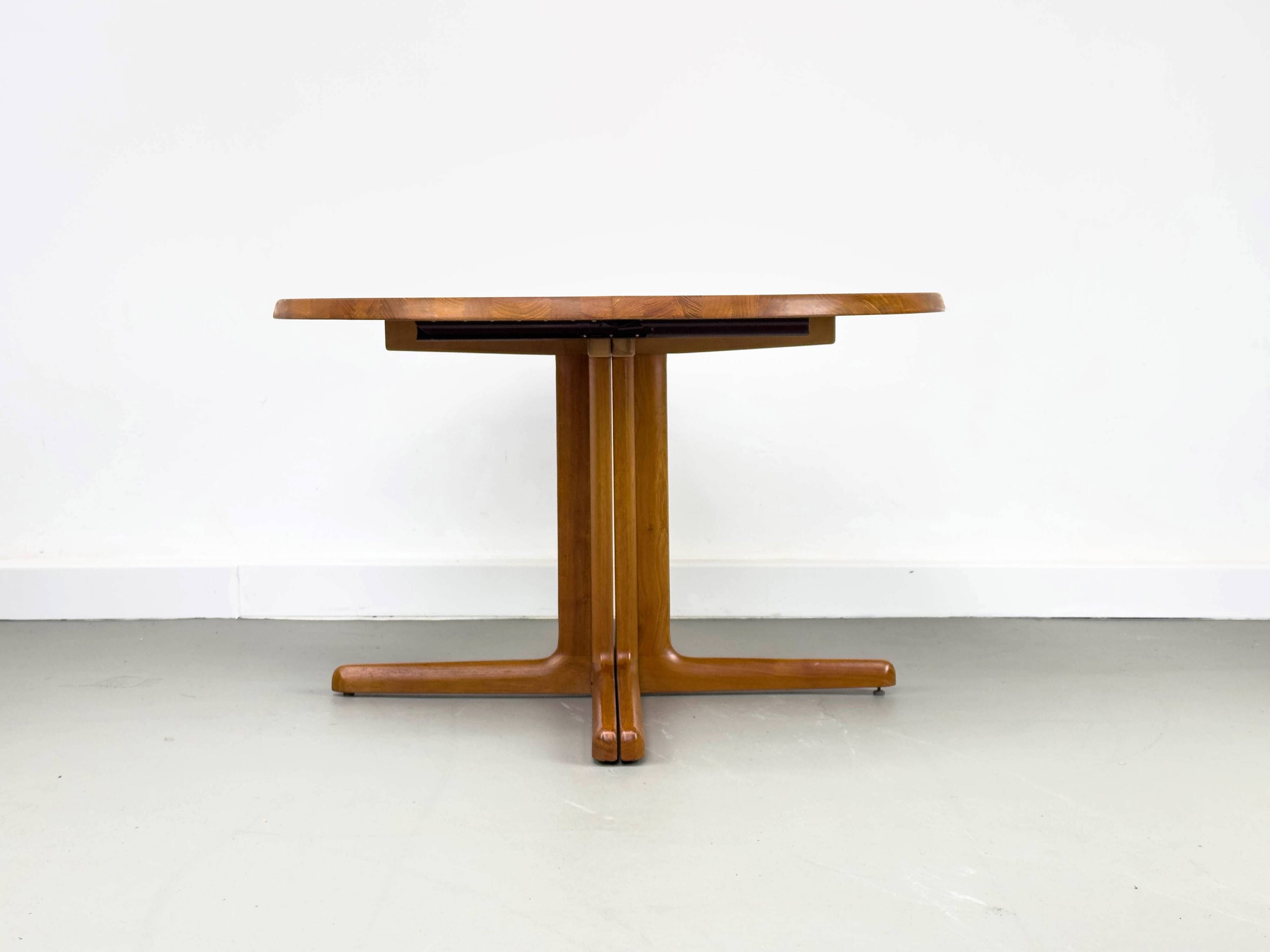 Table de Salle à Manger Ronde en Teck avec Extension, Danemark, années 1970