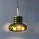 Green ceramic suspension Mid-Century - pendant lamp West Germany