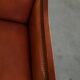 Majestic, luxurious set of 2 cognac-colored cowhide leather Art Deco design armchairs