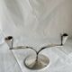 Bougeoir double en argent massif de style Art Déco danois