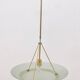 Brass and Aquamarine Etched Glass Bowl Pendant