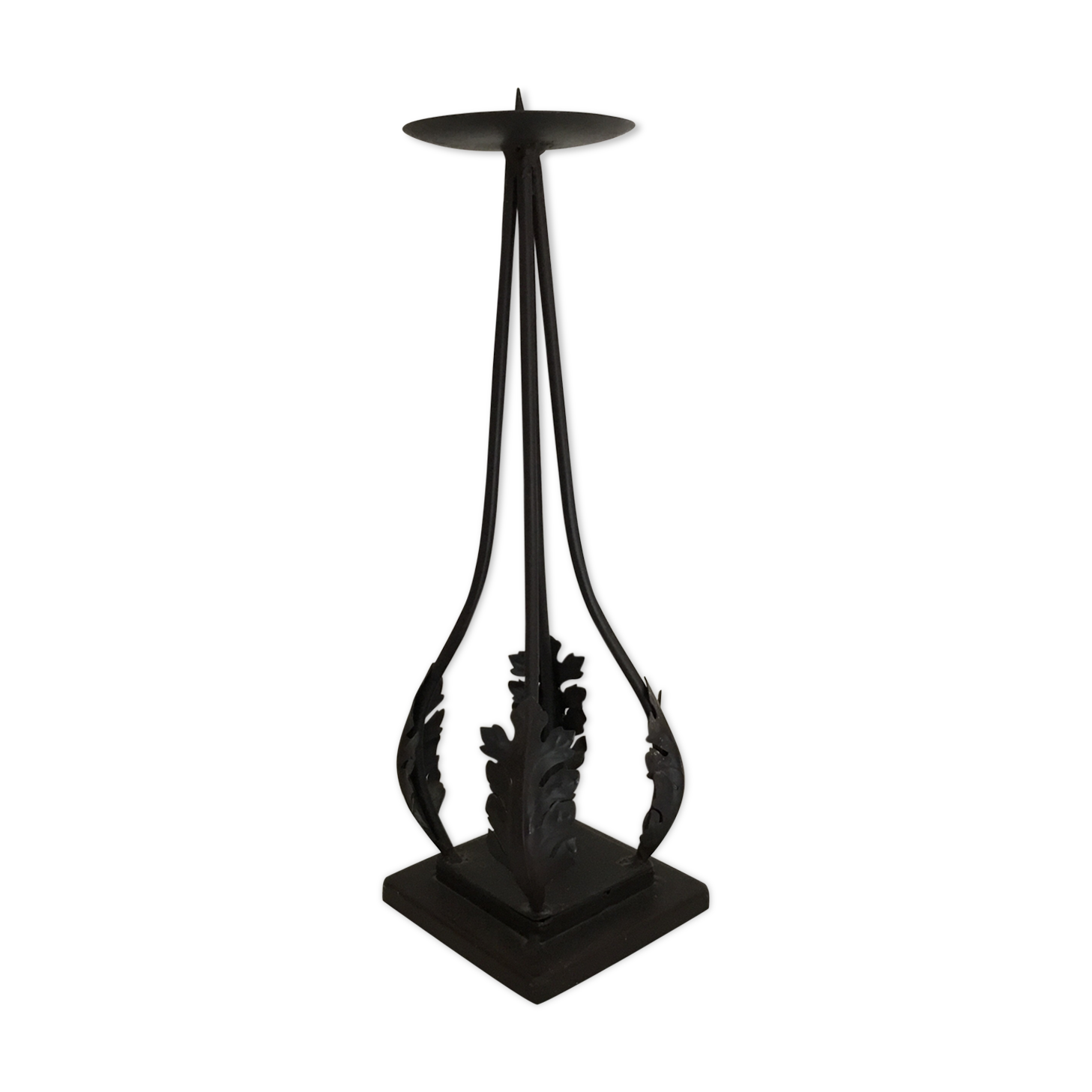 Candlestick wrought with its original candle iron