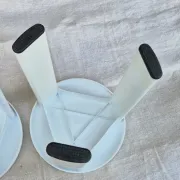 2 TATAY white plastic stools vintage 1970s