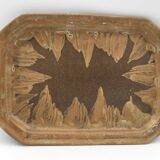 Rectangular DENBAC flamed stoneware tray, early 20th century