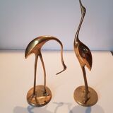 Brass heron couple