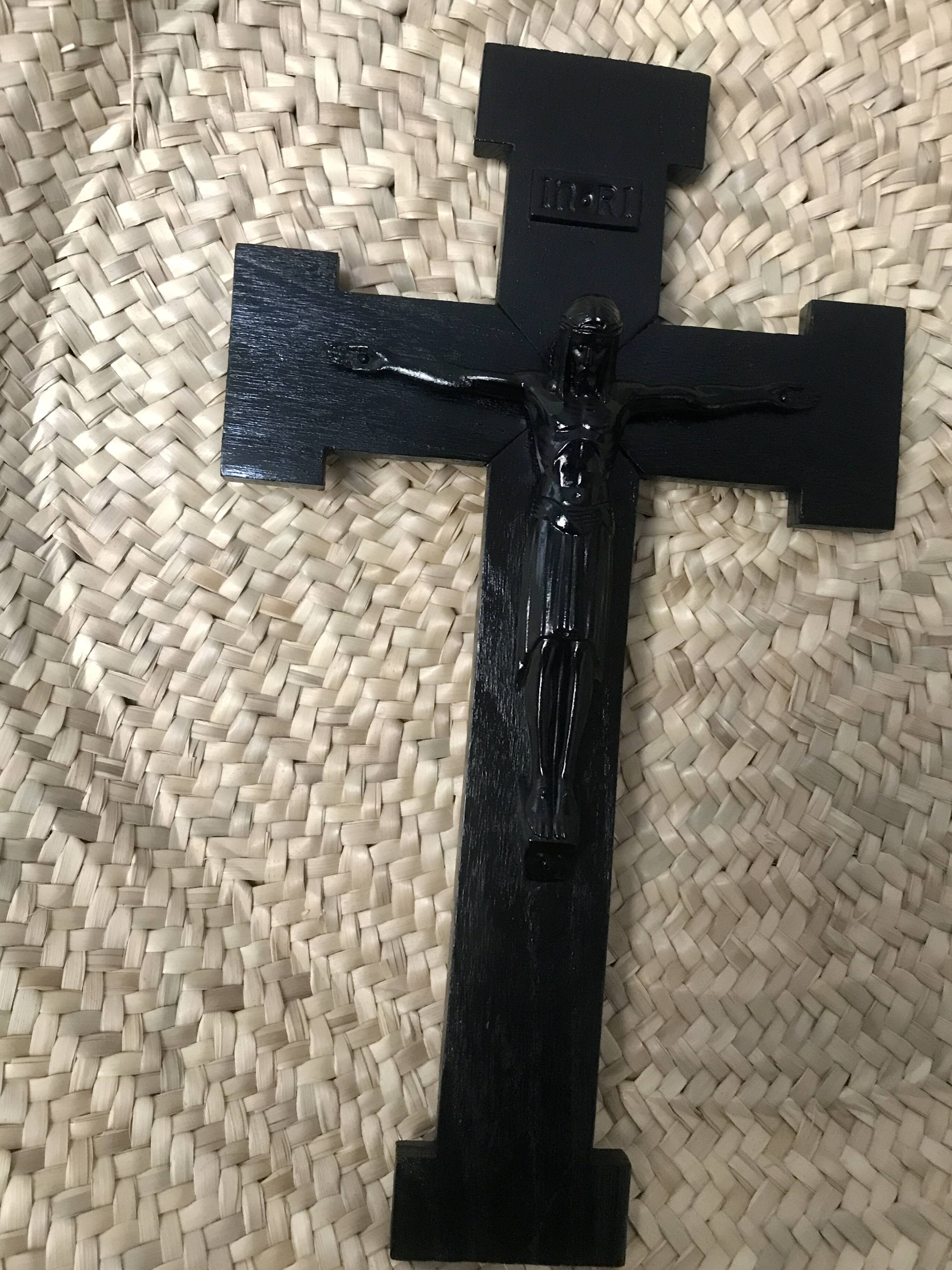 Antique black monochrome crucifix