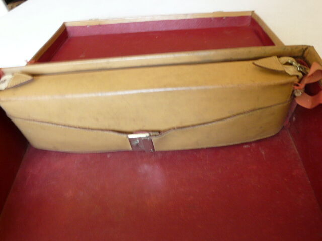 Suitcase leather monogrammed MB