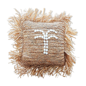 coussin Shelly en raphia