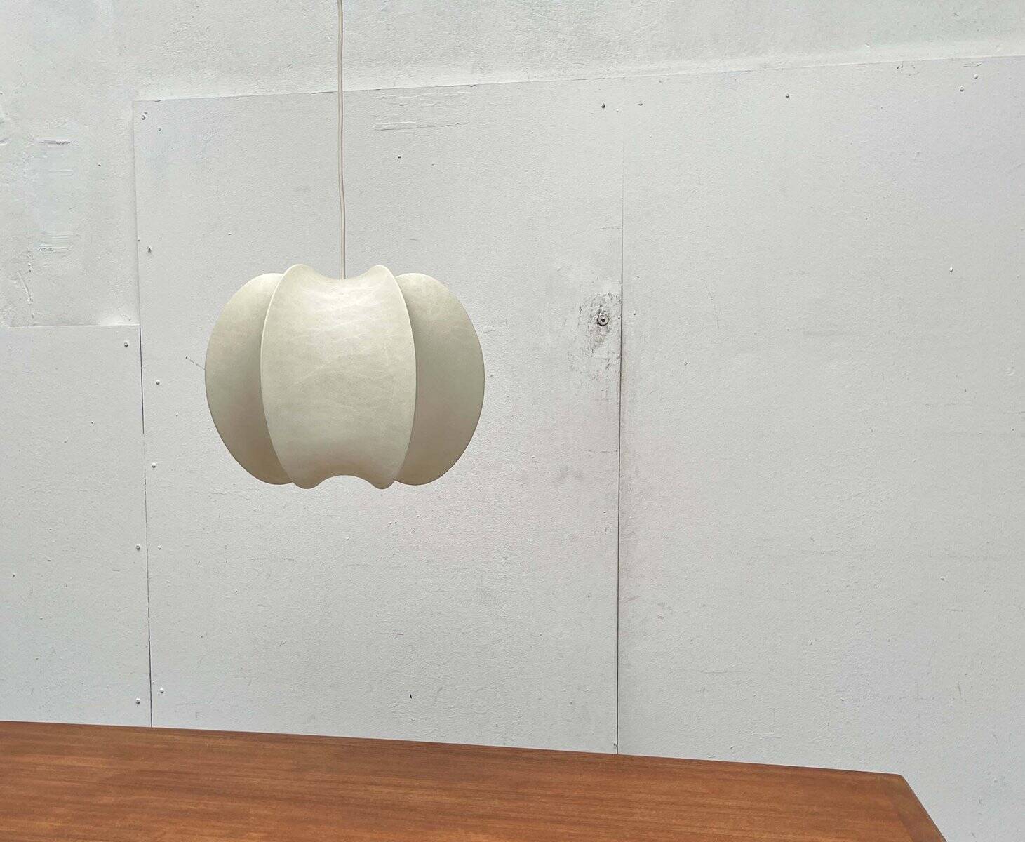 Modern mid-century Cocoon pendant lamp by Friedel Wauer for Goldkant Leuchten, Germany, 1960s.