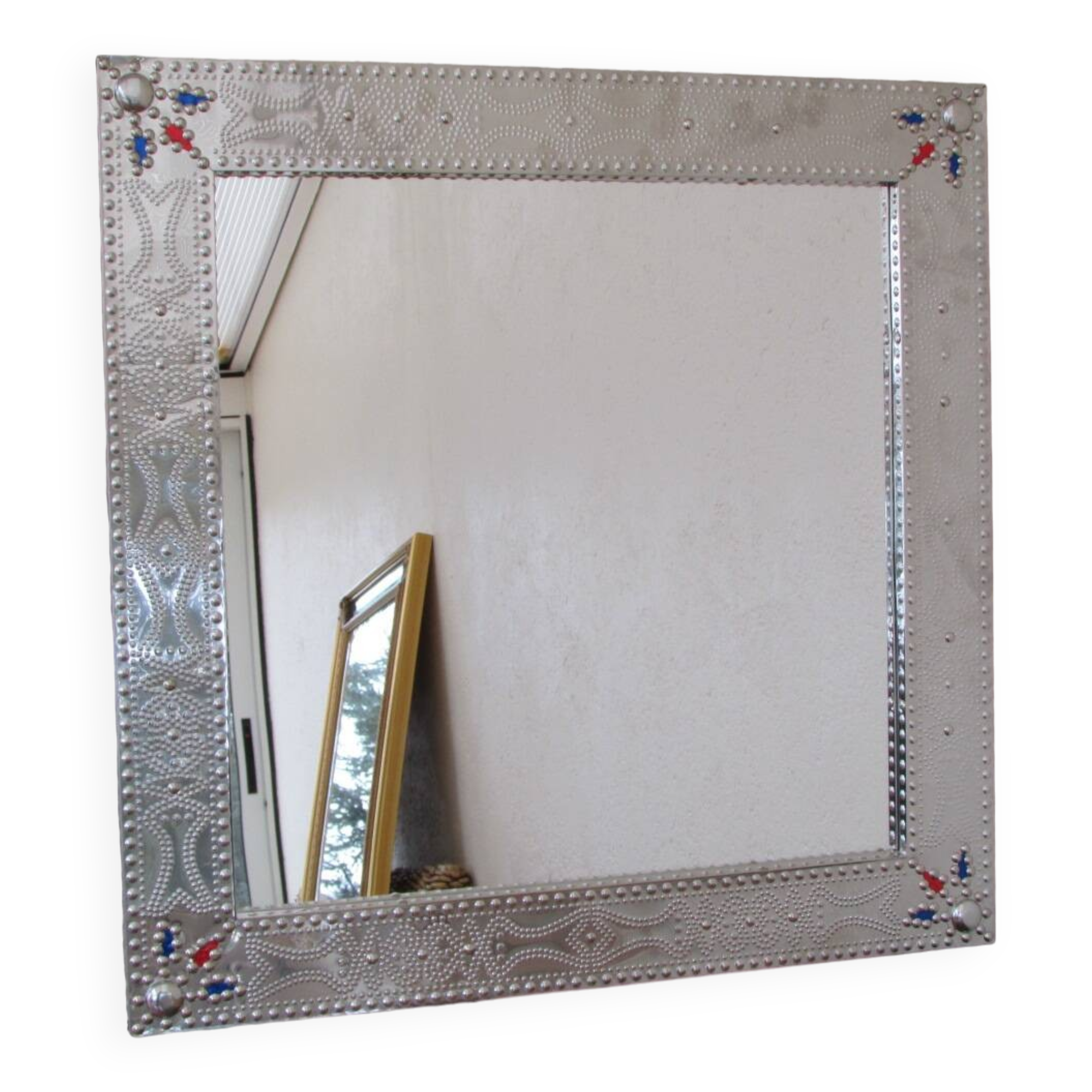 Miroir métal argenté style oriental
