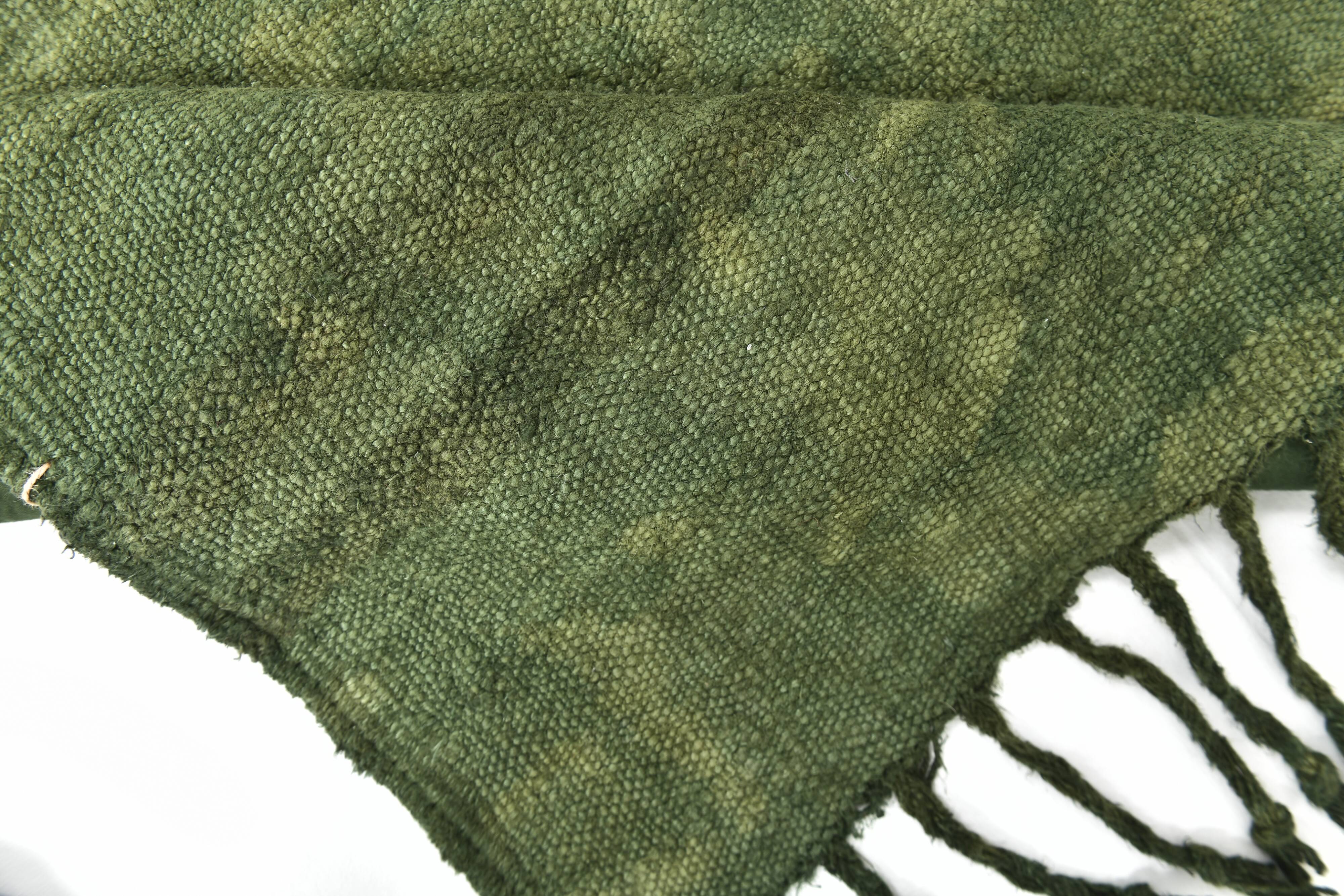 Shades Of Green Turkish Kilim Rug, 169x224Cm