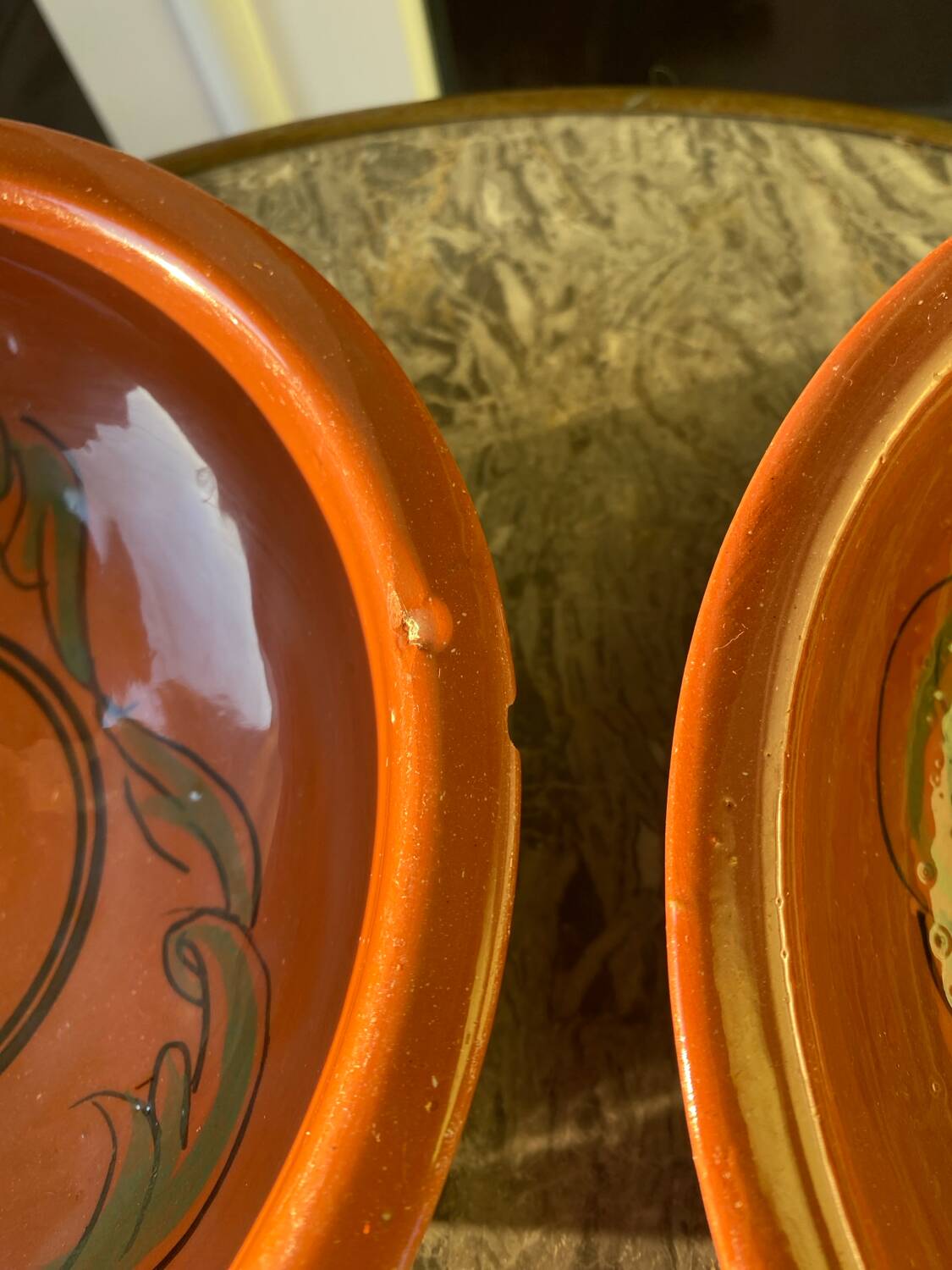 Assiettes creuses en terre cuite vernissée Maroc