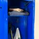 Metal locker with metal rivets