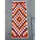 Vintage Handmade Turkish Tulu Rug with Checkered Design. Custom Options Available
