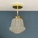 Pendant / Ceiling light with vintage art deco globe in frosted glass