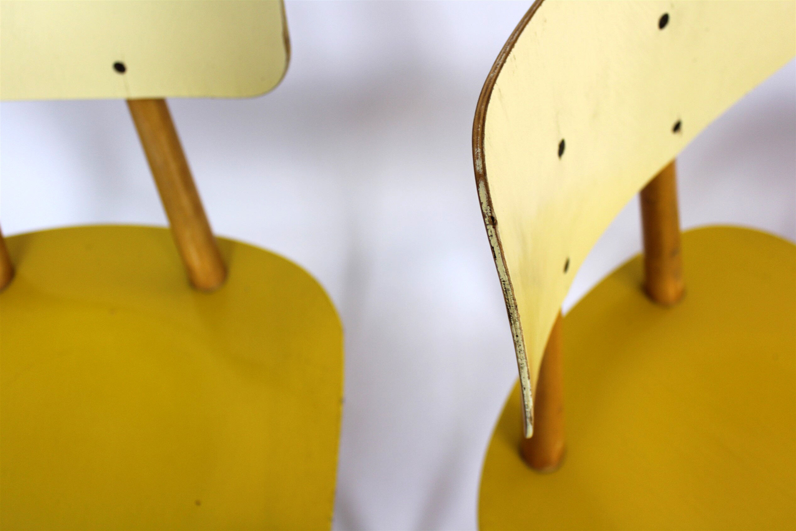 Set of 4 vintage wooden dining chairs from Ton 1960s