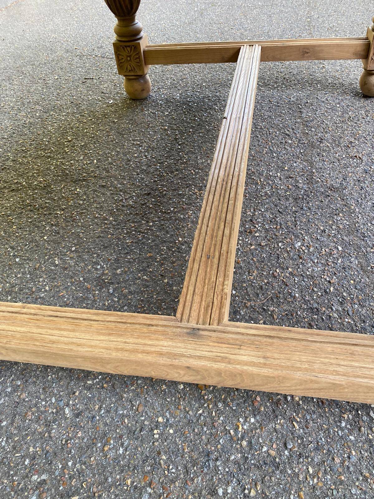 Art Deco monastery dining table, extendable, stripped in solid oak 230.