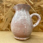 Ancien pichet céramique blanche & rose années 60 vintage
