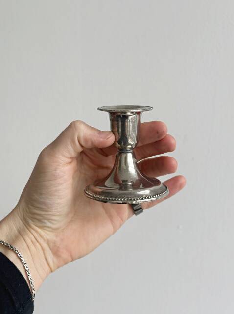 Antique metal candlesticks