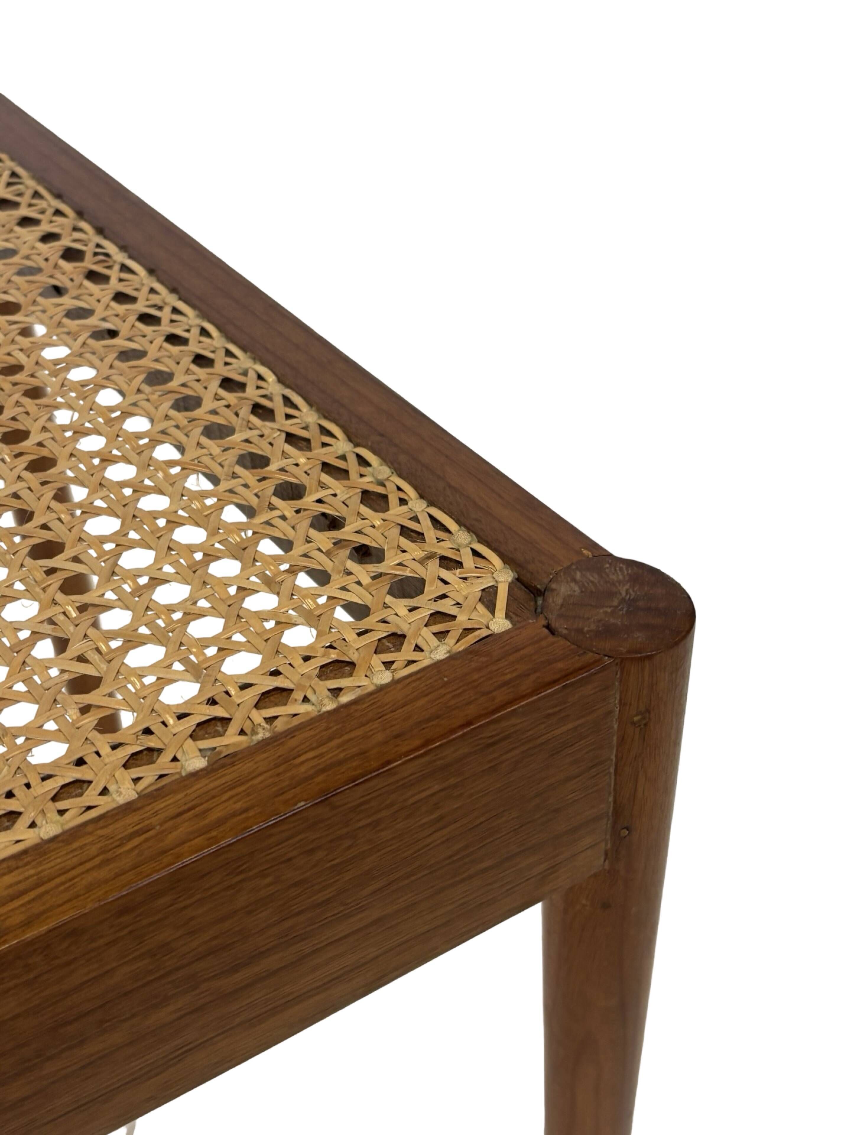 Vintage Teak Chair with Webbing - 1970s Design