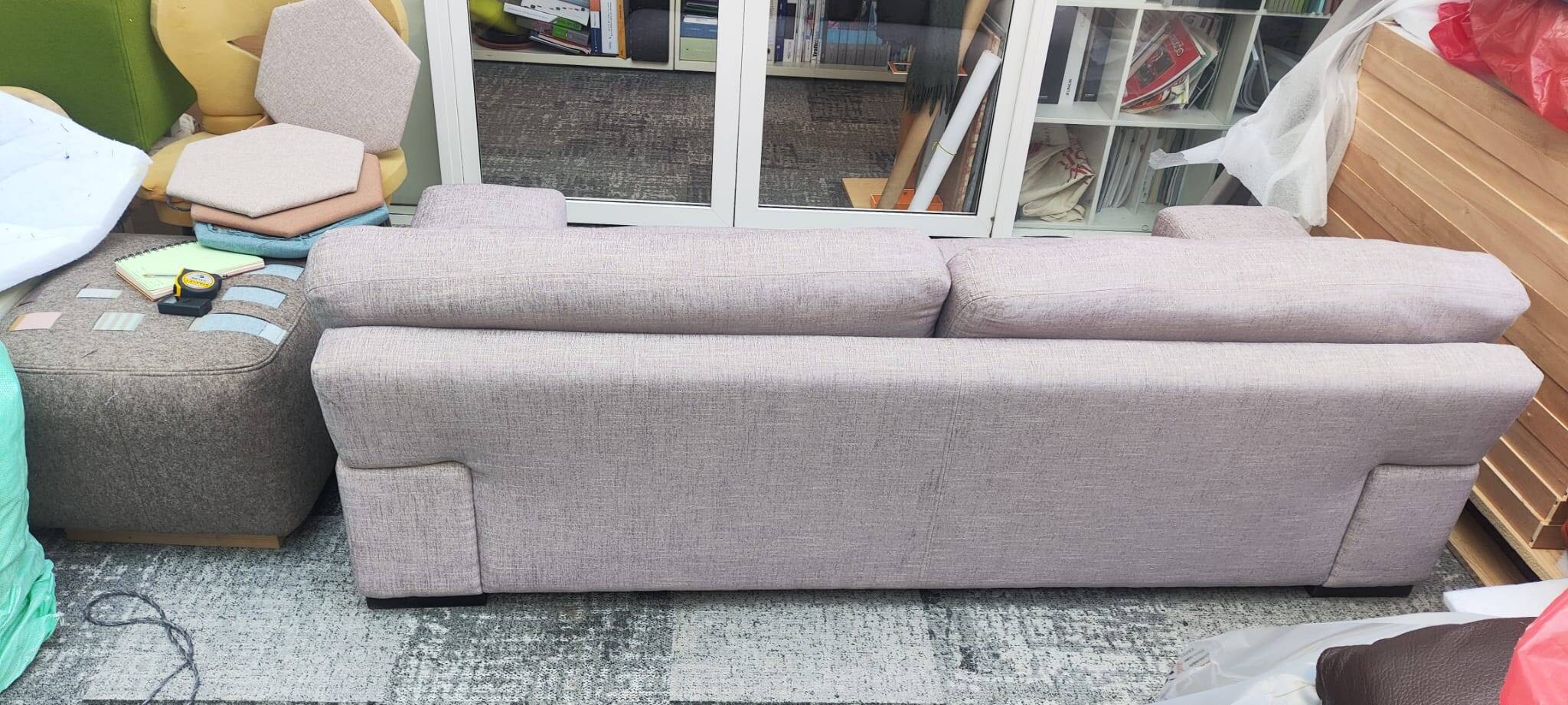 Beige 3-seater sofa, fully renovated.