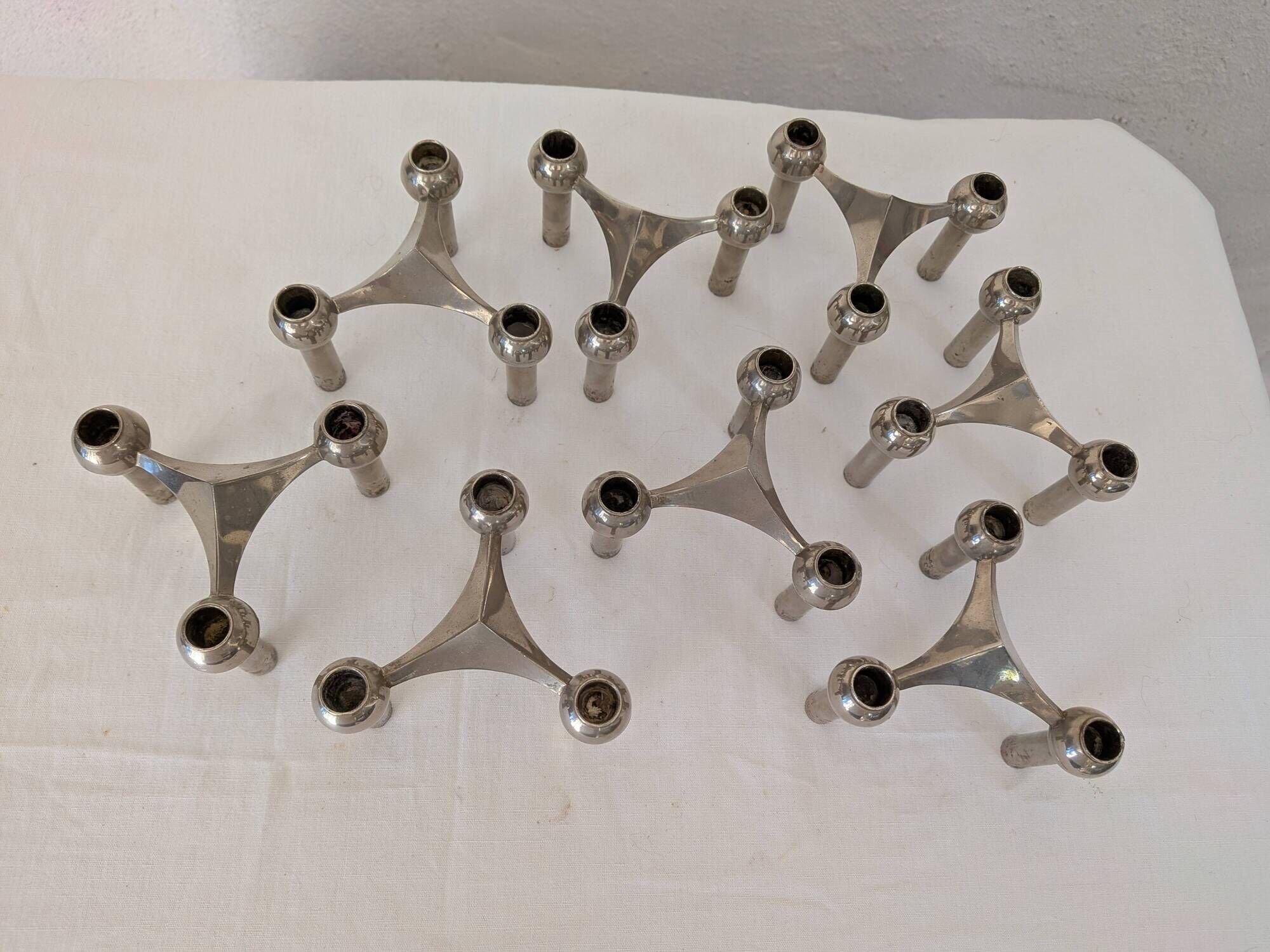 Set of 8 Nagel S22 candle holders 1960s - 1970s