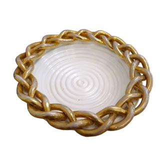 Woven coupe plate 1950s by E. Tessier