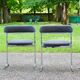 Set of 4 Space age chairs, chrome steel and buckle fabric