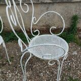 Salon de jardin ancien en fer plein milieu xxeme