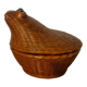 Boîte grenouille vintage en rotin vernis PM