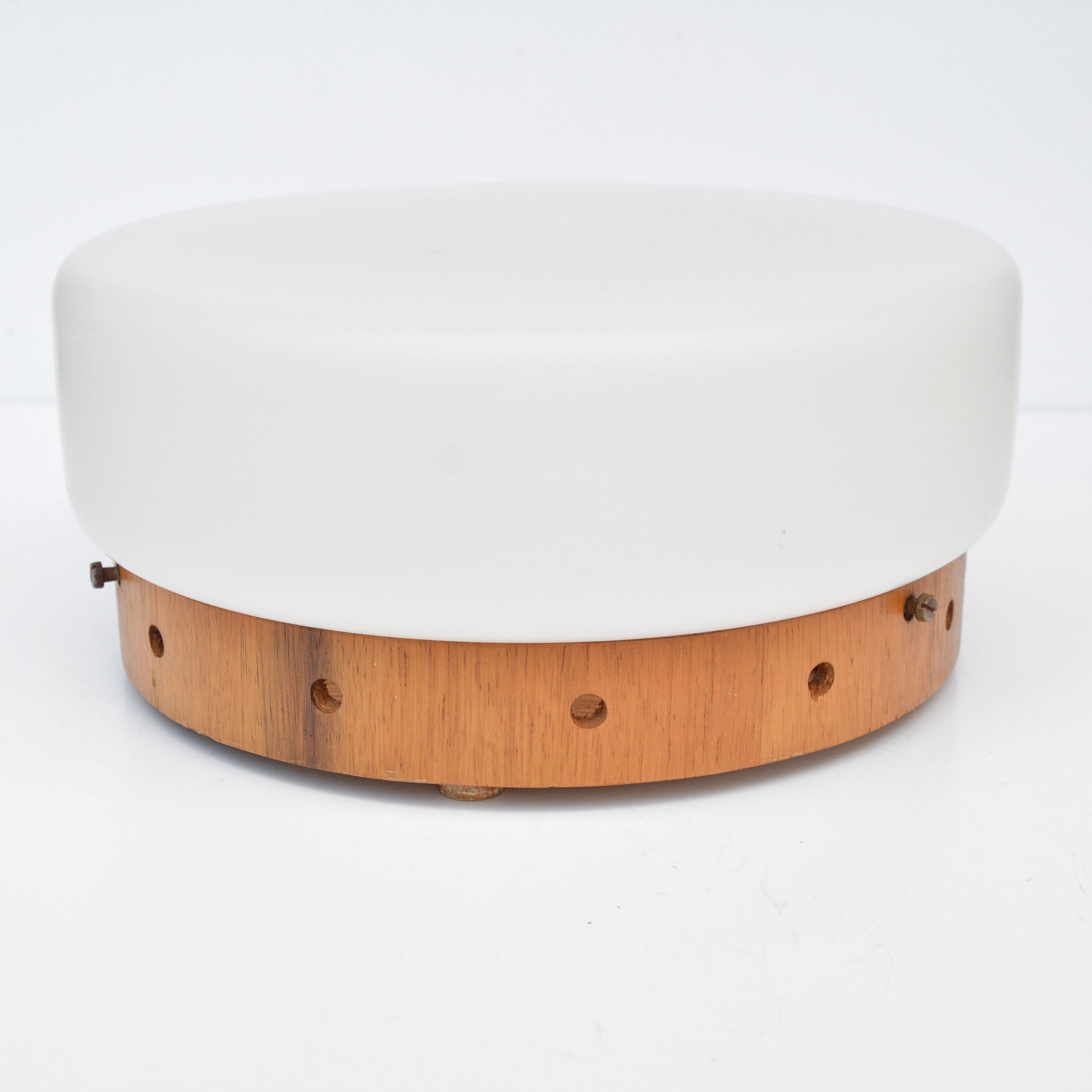 1970s Scandinavian modern White glass plafond, Hustadt Leuchten, Germany