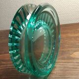 Vintage round ashtray, translucent green