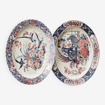 Paire de plats en céramique japonaise