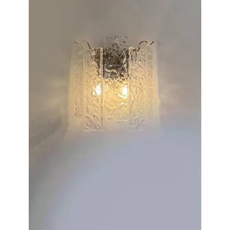 Hammered Strips listelli Murano Glass Wall Sconce by Simoeng
