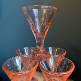 Pink glass ice cream cups