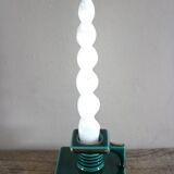 Cave rat candlestick, green earthenware with gilding from the 1950s.