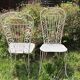 Chaises métal perforé trèfle dossier haut années 50 Set de 2