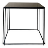 coffee table in wired metal and black smoked glass, 1970 design