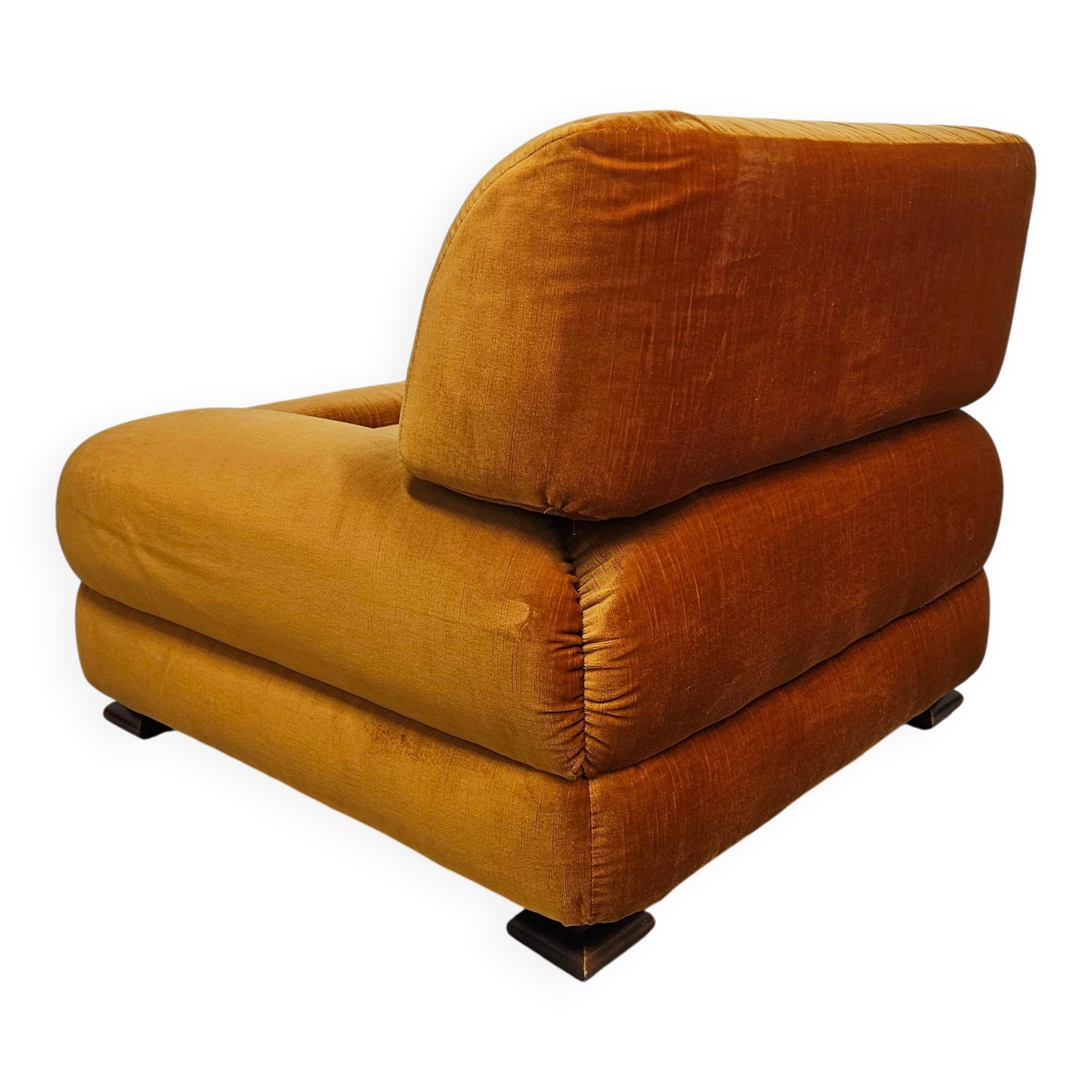 Fauteuil Mid-Century Modern en velours par Zev & Zev