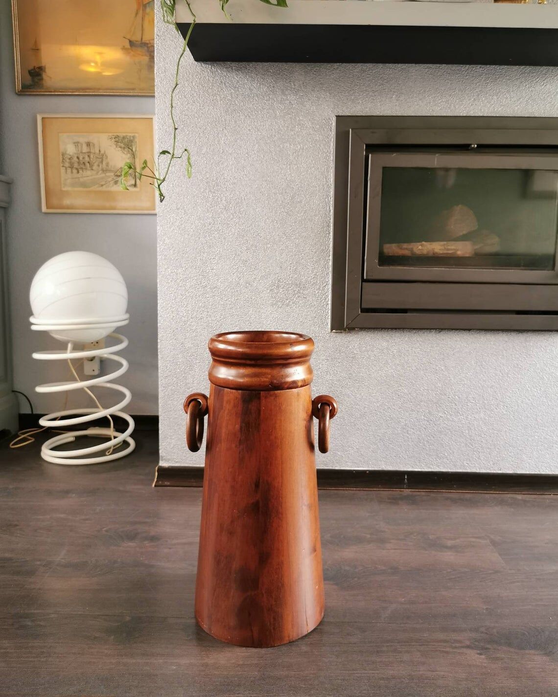 Vintage 70s wooden vase