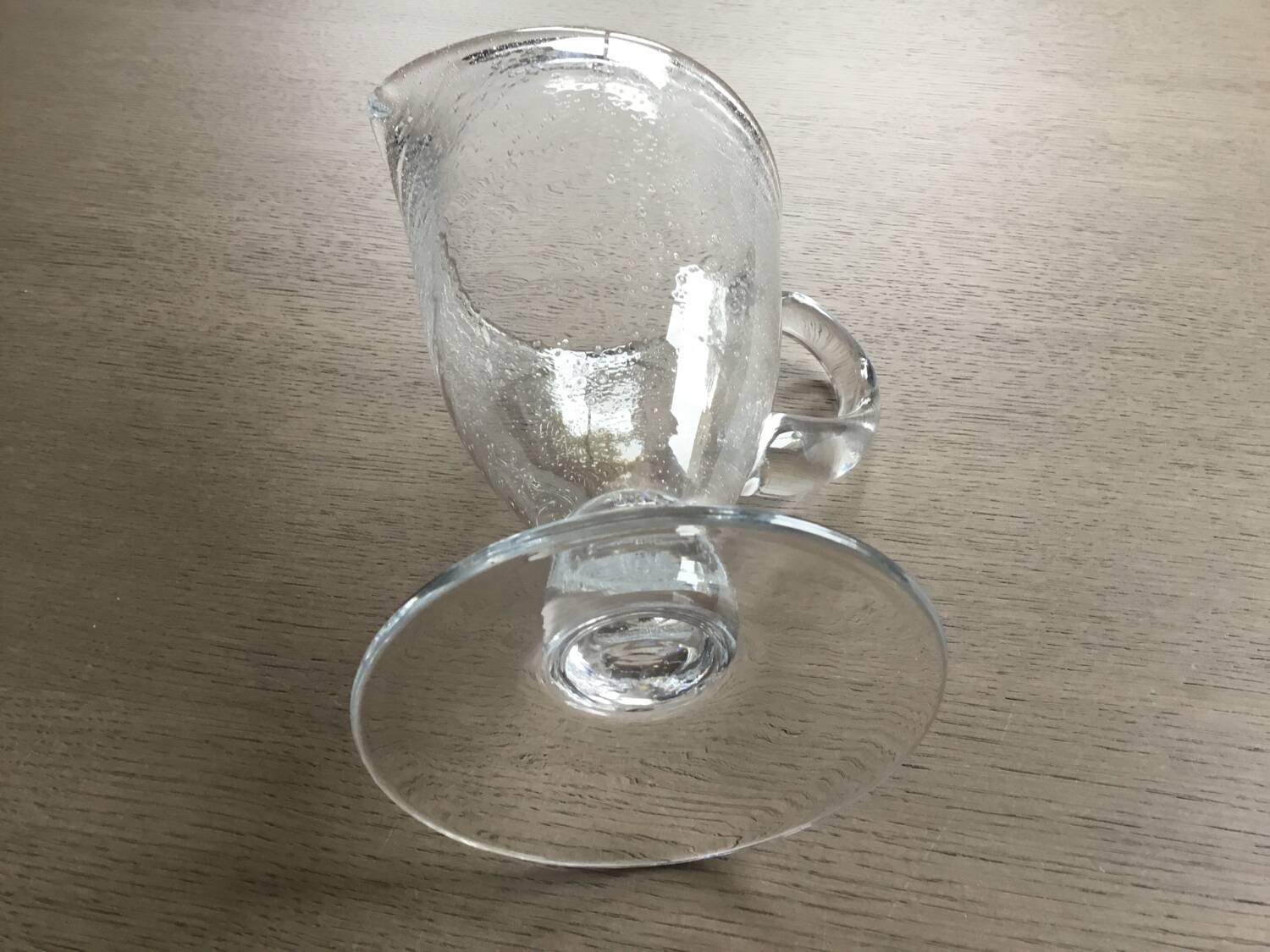 Handcrafted blown glass carafe