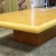 Design coffee table in maple – marquetry top – 1970s vintage style