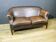 Vintage leather 2-seater sofa in dark brown