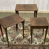 Set of English mahogany nesting tables from the 1950s
