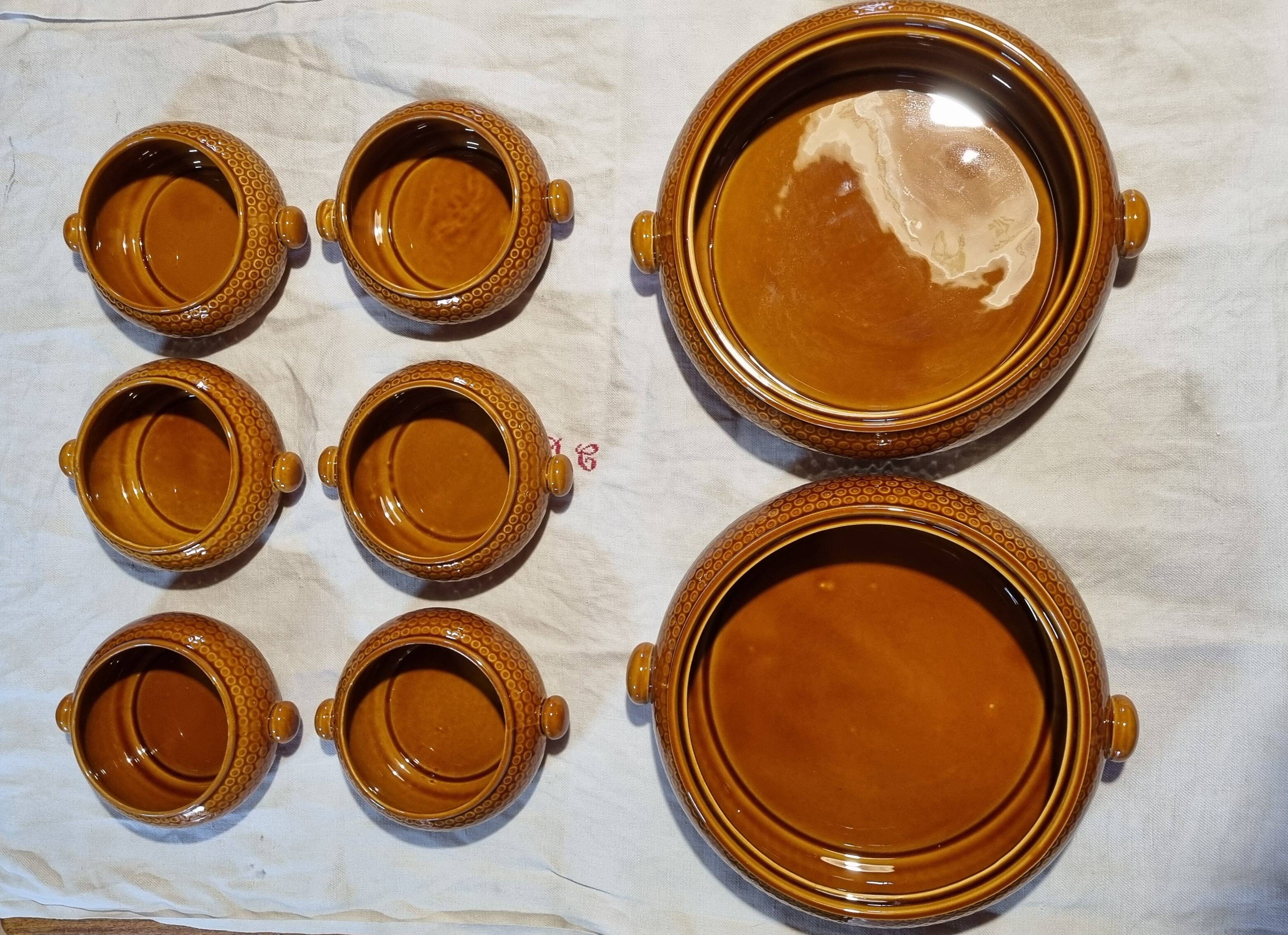 Gien service 2 dishes + 6 bowls
