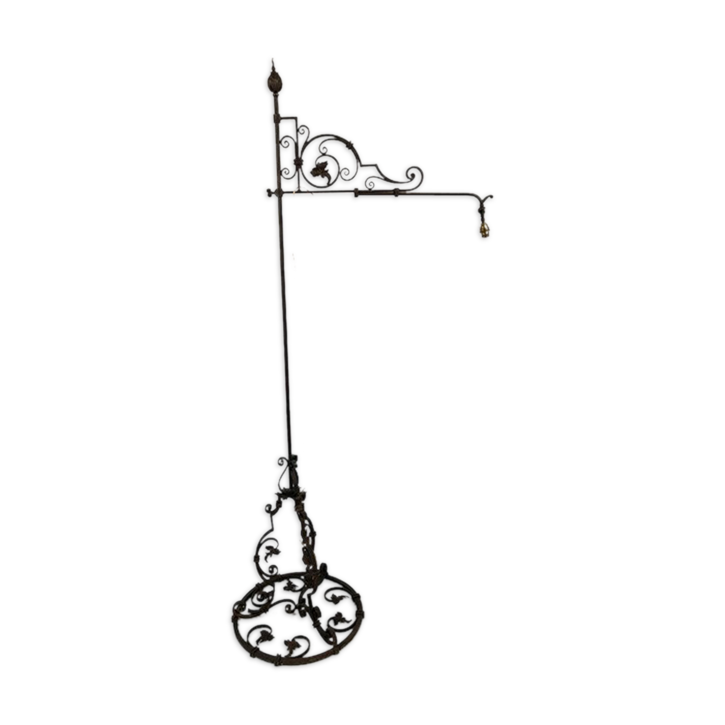 Large wrought iron lamppost, nineteenth