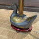 Paire de lampes canards en étain et laiton années 60