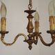French Antique Art Nouveau Style 3-Light Quality Bronze Chandelier
